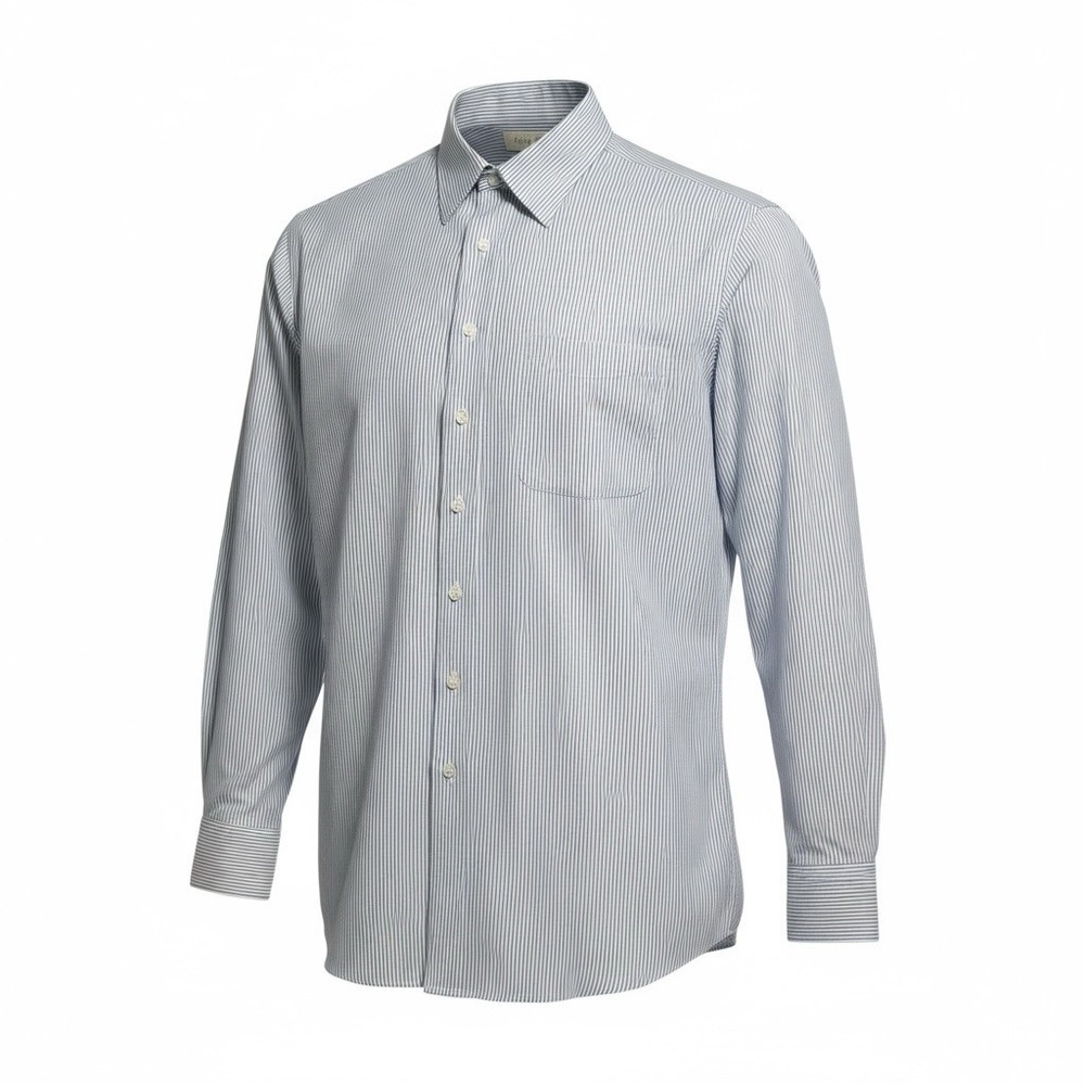 Roundtree &‎ Yorke Gold Label Shirt Mens 15.5 34 Blue Striped Fitted Noniron